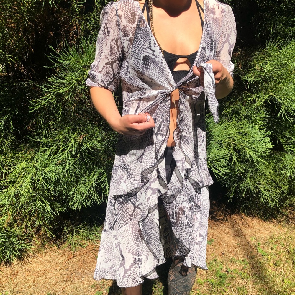 Sheer Snakeskin Coverup